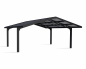 Preview: Palram-Canopia Doppel Carport SYDNEY APEX 6x6 Alu schwarz - gewelltes Polycarbonat solargrau